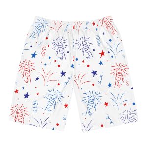 Patriotic Firework Board Shorts for Summer Celebrations