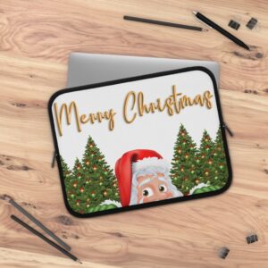 Merry Christmas Laptop Sleeve – Santa Holiday Design