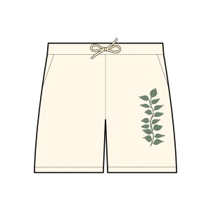 Unisex Garment-Dyed Fleece Sweat Shorts with Leaf Design – Perfect for Summer Relaxation