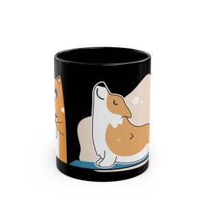 Cute Corgi Black Mug – Adorable Coffee Cup for Dog Lovers – Perfect Gift for Any Occasion