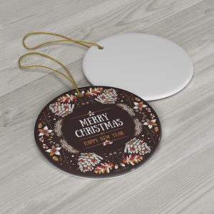 Merry Christmas Ceramic Ornament – Holiday Decor for Celebrations