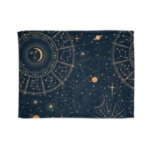 Celestial Astrology Blanket – Soft Polyester Starry Design for Cozy Nights