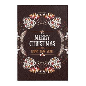Festive Christmas Area Rug – Merry Christmas & Happy New Year Home Decor