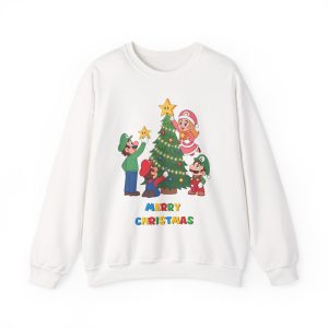 Unisex Merry Christmas Sweatshirt – Cute Game-Inspired Holiday Crewneck for Women, Men, Plus Size, Funny Christmas Sweatshirts
