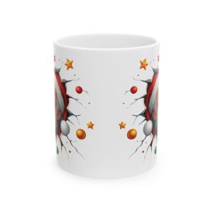 Santa Crash Christmas Coffee Mug – Festive Ceramic Christmas Cups, Dishwasher & Microwave Safe – Cheap Christmas Mugs, 11oz/15oz