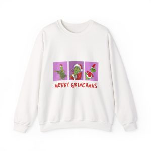 Grinch Sweatshirt – Unisex Merry Christmas Sweatshirt for Womens & Men – Plus Size Cute Christmas Sweatshirts