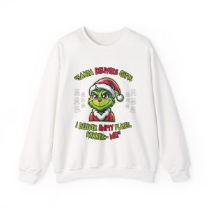 Grinch Christmas Sweatshirt – Unisex Cute Christmas Sweatshirt for Women & Men – Plus Size Christmas Sweatshirts for All Holiday Fans