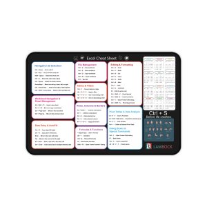 Excel Cheat Sheet Desk Pad – Excel Shortcuts Mousepad – Desk Matt for Desktop – Desk Blotter Mat, Desk Protector Mat Perfect Desk Mat