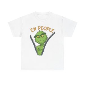 Funny Grinch Christmas Shirt – Unisex Heavy Cotton Tee for Family, Men, Women, and Kids – Perfect for Holiday, Couples, or Vacation Wear