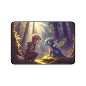 Kawaii  Desk Mat Gaming Desk Pad Dragon Kid Desk Mat, Vintage Retro Mouse Pad Office Decor Large Gaming Mouse Pad for Gamers
