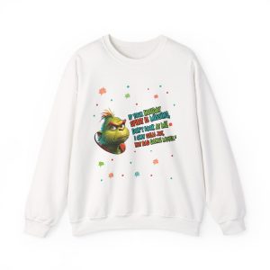 Grinch Christmas Sweatshirt – Unisex Cute Christmas Sweatshirt for Women & Men -Plus Size Christmas Sweatshirts for All Holiday Fans