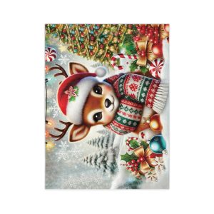 Cozy Christmas Deer Blanket, Holiday Soft Throw, Winter Decor, Kids’ Snuggle Blanket, Perfect Winter Gift for Kids & Adults