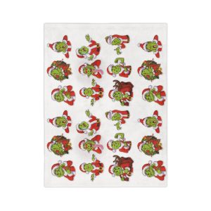 Funny Grinch Santa Blanket – Christmas Gift, Plush Soft Throw, 3 Sizes, Vibrant Holiday Design, Durable Polyester Fabric, Cozy Decor