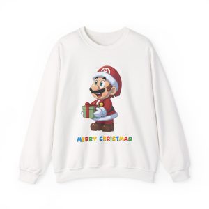 Unisex Merry Christmas Sweatshirt – Cute Game-Inspired Holiday Crewneck for Women, Men, Plus Size, Funny Christmas Sweatshirts