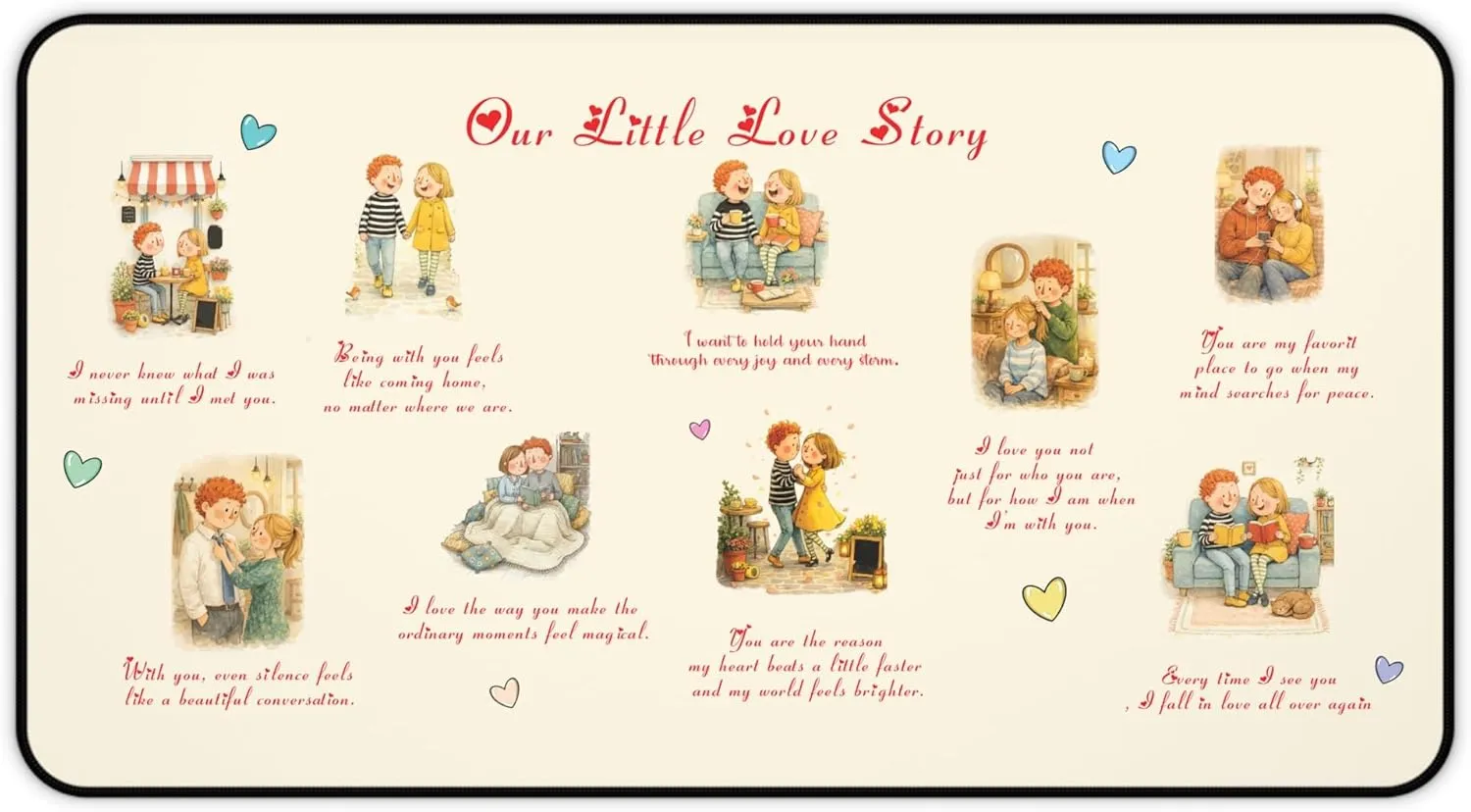 Valentine Couples Desk Mat Extra Large