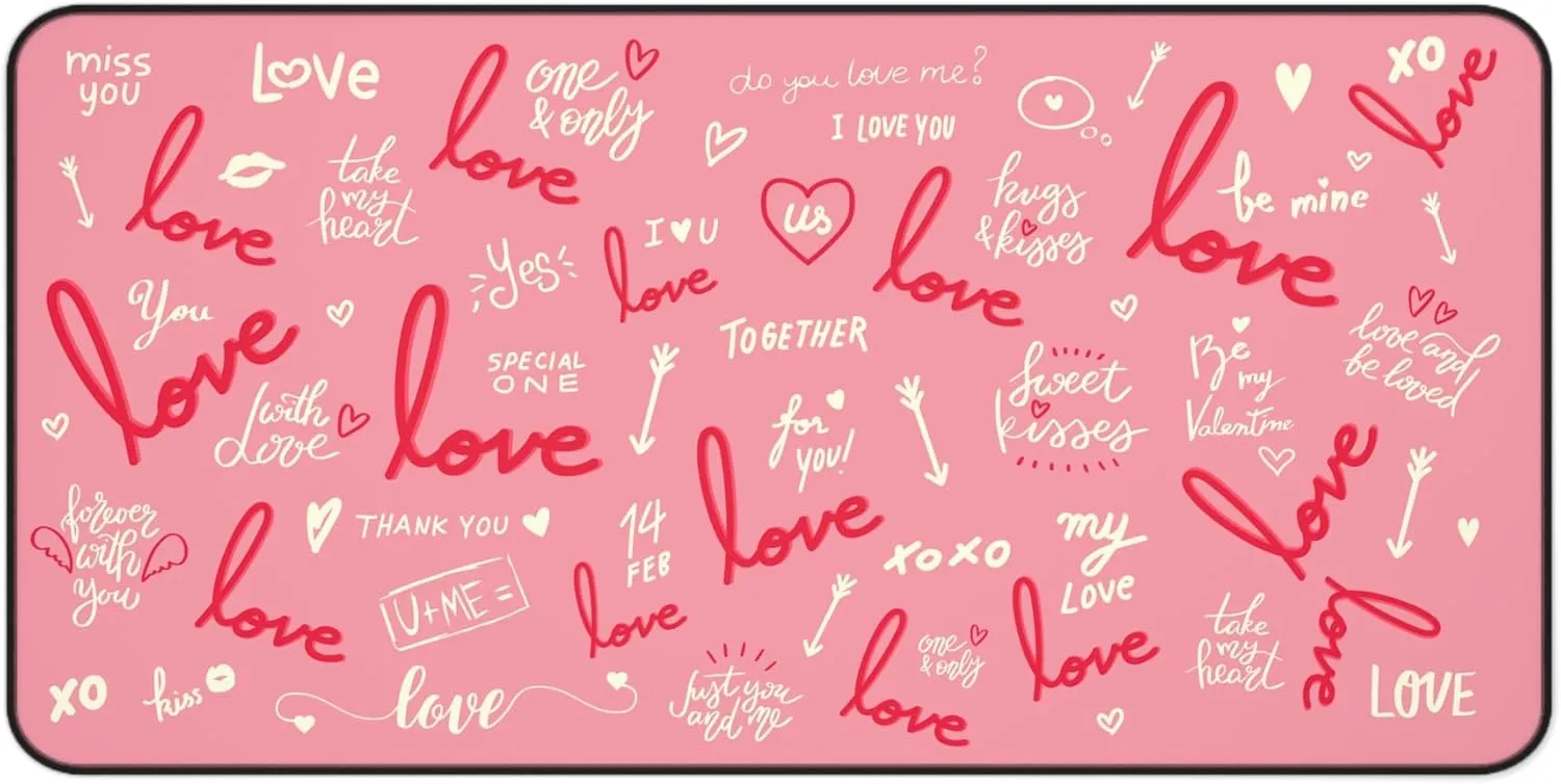 Pink Desk Mat Valentine