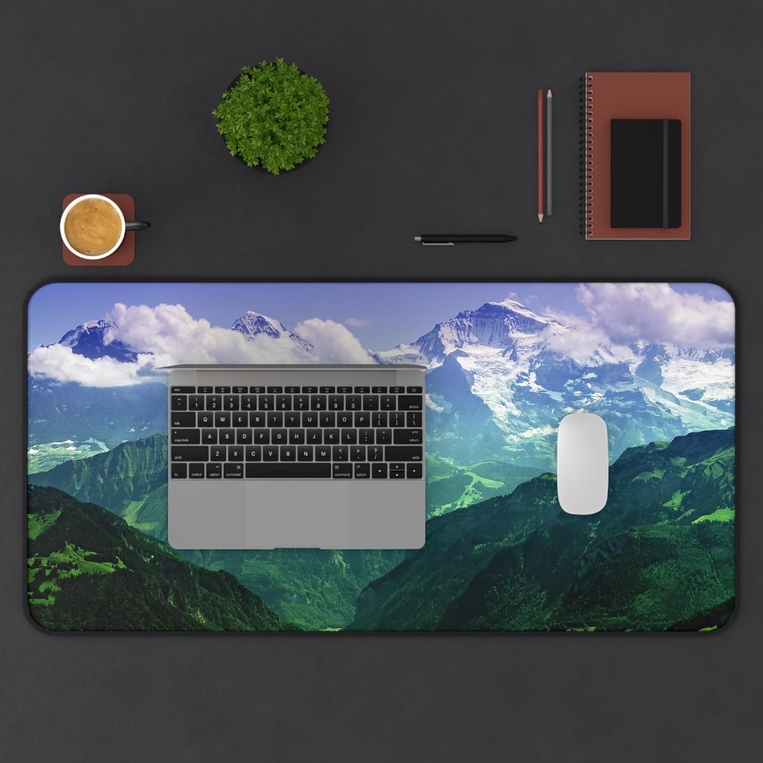 Kawaii Mountain Landscape Desk Mat