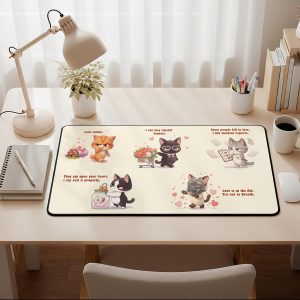 Anti-Valentine Funny Cat Desk Mat