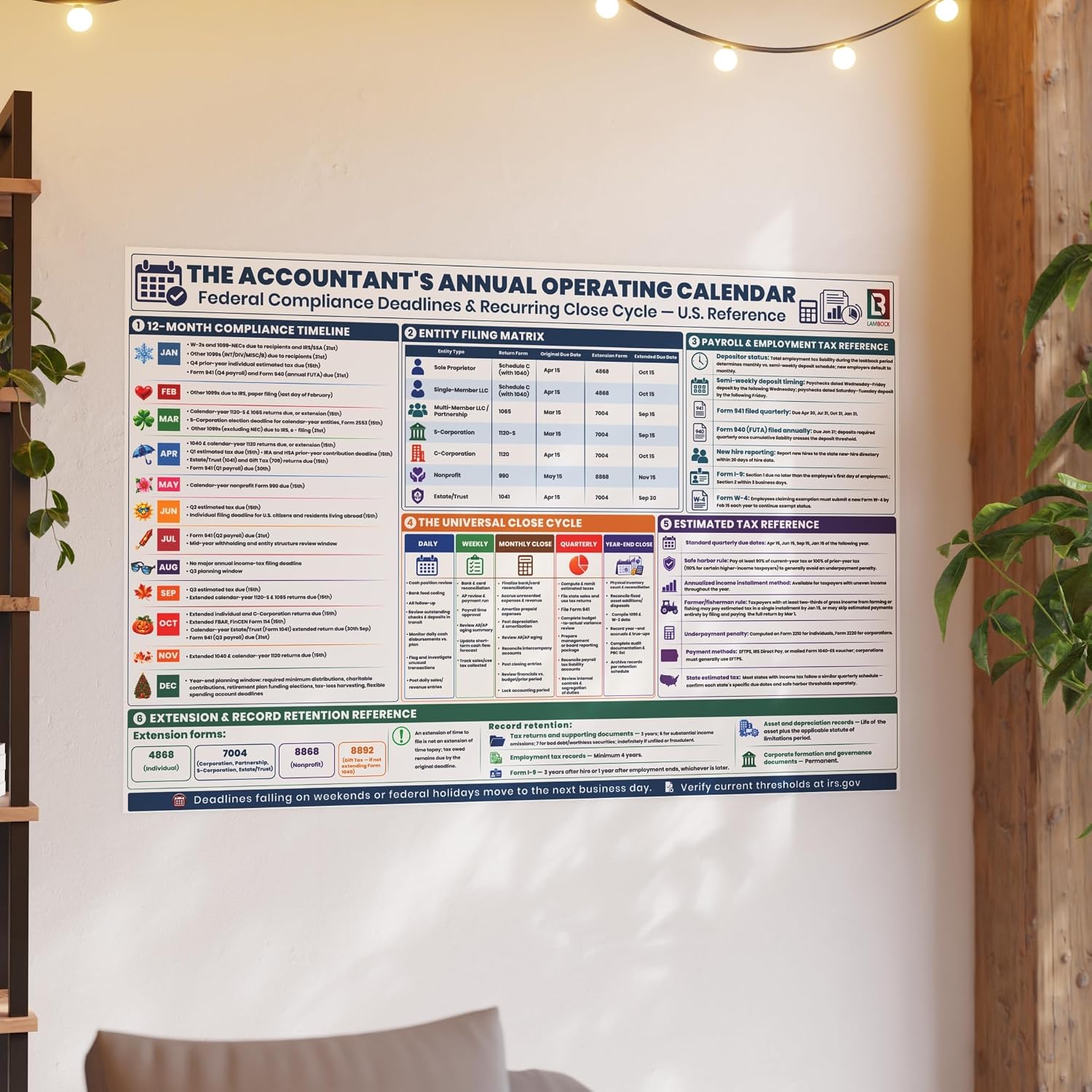 Tax Deadline Calendar Poster